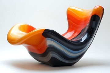 Obraz premium Abstract Swirling Glass Contemporary Lounge Chair Design