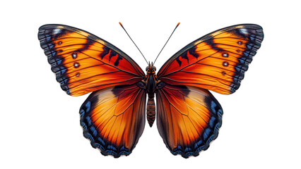 Fototapeta premium Elegant Butterfly on White Canvas, a minimalist design showcasing delicate wings in a serene composition, emphasizing grace and simplicity