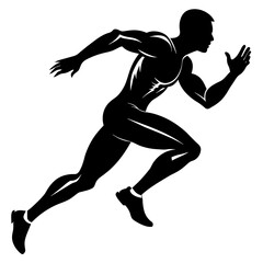 silhouette of a man running