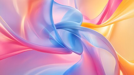 Naklejka premium An abstract liquid texture design with bright swirling colors of pink, blue, and yellow 