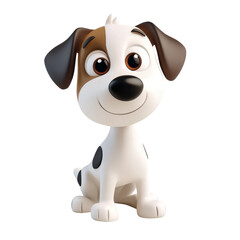A cartoon dog with brown and white fur
