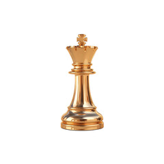 Golden Rook Chess Figurine with a polished finish, perfect for elegant and high-end chess collections. Isolated on transparent background, png.