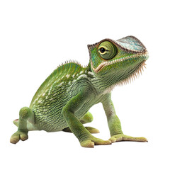 Obraz premium Chameleon full body isolated on a white background