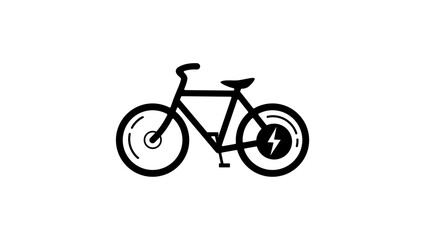 Fototapeta premium electric bike symbol, black isolated silhouette