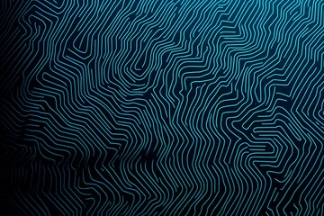 Obraz premium Abstract close-up of a glowing blue digital circuit board, showcasing intricate connections and technological design on a black background. 