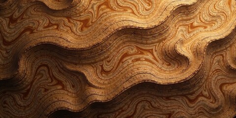 Abstract Brown and Beige Wavy Textured Surface Background
