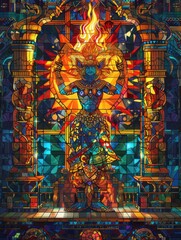 Obraz premium Vibrant Stained Glass Art Depiction