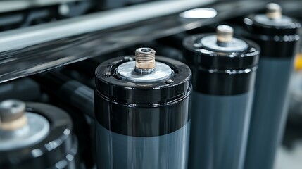 Close-up of Industrial Cylinders: Precision Engineering and Manufacturing