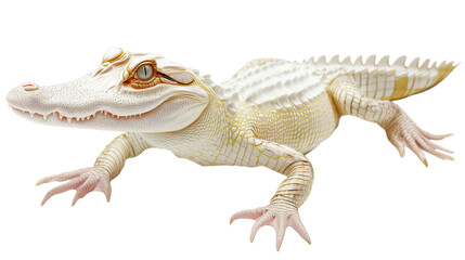 Naklejka premium Albino alligator, isolated on transparent background