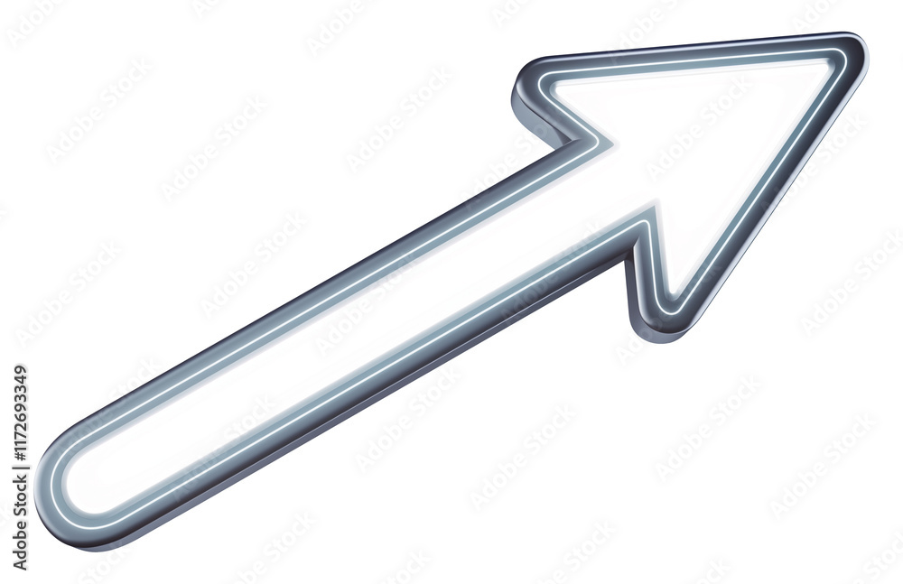 Poster glowing white curved arrow with soft edges, isolated on transparent background, symbolizing direction, progress, or navigation