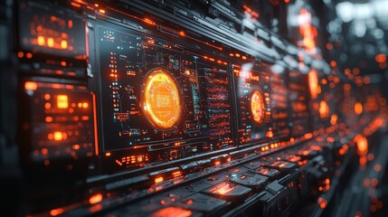 Obraz premium Web illustration, futuristic, computer science background