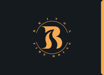 Fire logo with letter icon (B)