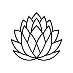 Artichoke icon, outline, silhouette, vector, illustration, isolated on white background