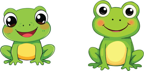 Set of Frog icon, simple logo vector illustration with white background