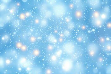 Fototapeta premium A serene blue bokeh background, ideal for winter themes, holiday promotions, or tranquil settings. Perfect for text overlays and uplifting design projects.