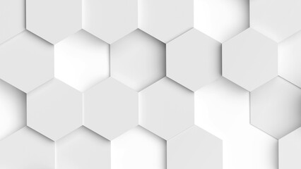 White hexagons geometric background, minimal honeycomb pattern wallpaper.