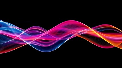 Vibrant Colorful Waves Abstract Digital Art