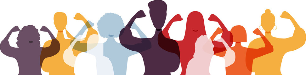 Women show their strength. International Women's Day 2025 concept. #AccelerateAction