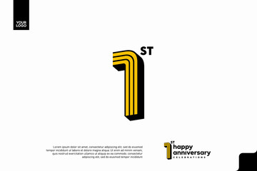 Number 1 logo icon design, 1st birthday logo number, anniversary 1