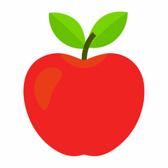 red apple with leaf