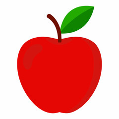red apple with leaf