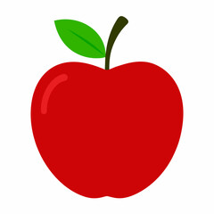 red apple with leaf