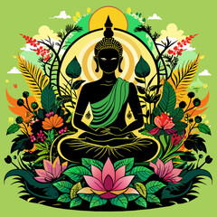 Obraz premium silhouette of buddha