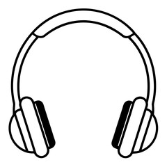 Headphones Line Art Vector Design