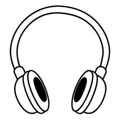 Headphones Line Art Vector Design