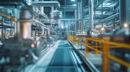 Fototapeta premium Modern 3D Factory Model Featuring Futuristic Machinery and Design