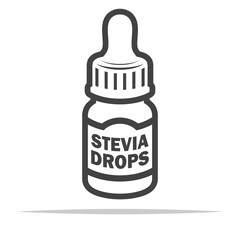 Stevia drops sweetener outline icon transparent vector isolated