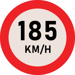 185 Kilometer Speed Limit Sign