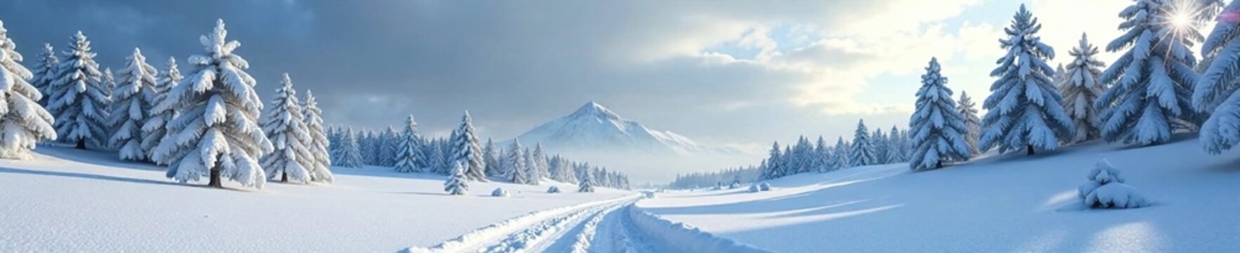 Frostige Schneeflocke in Luft, mit Fokus auf Details der Landschaft, nature, serene, winter