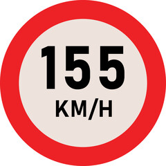 155 Kilometer Speed Limit Sign