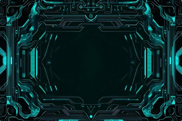 Abstract close-up of a glowing blue digital circuit board, showcasing intricate connections and technological design on a black background.
