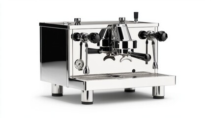 High-Quality Chrome Espresso Machine for Professional Coffee Brewing at Home