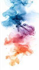 Abstract Colorful Smoke Swirls Vibrant Ink Diffusion Fluid Art Design Element