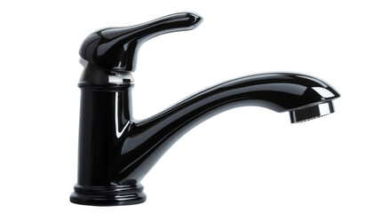 Black faucet, isolated on transparent background