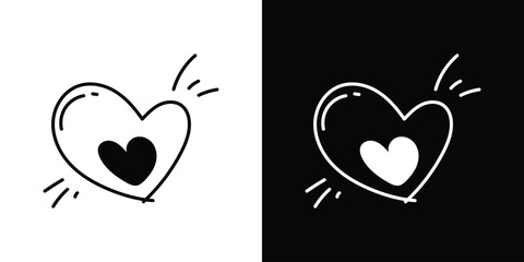 Drawing line hearts loves isolated background