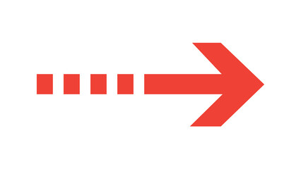 red arrow on white