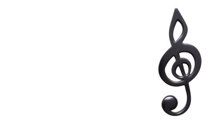 Black music note, isolated on transparent background