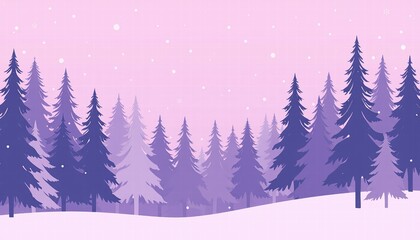 Obraz premium Winter forest landscape with snow-covered trees and a festive holiday theme