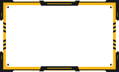 Twitch Overlay Elegant Futuristic Yellow Frame Design