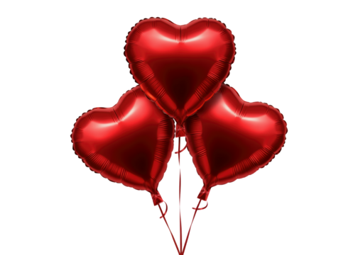 red heart shaped balloons - Powered by Adobe