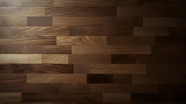 Dark brown wood parquet flooring texture, rich tones, natural grain, seamless pattern, high-resolution background.