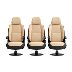 Fototapeta premium Modern Car Seats in Beige and Black Fabric