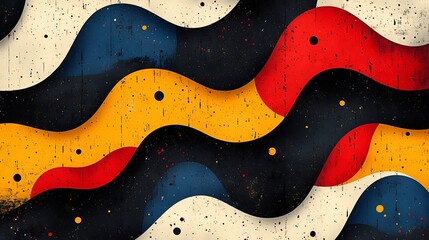 Obraz premium Vibrant Digital Painting: Abstract Waveforms in Bold Colors. AI Generated