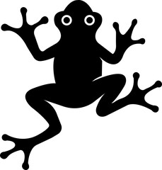 Amazonian frog flat vector, vectorized image of frog for graphic design and logo for stikers with details of branches, vectorized frog to design sports t-shirts isolated on transparent background.