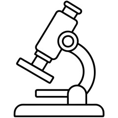 Microscope Line Art Vector Illustration