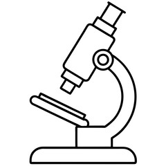 Microscope Line Art Vector Illustration